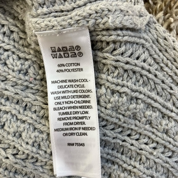 Rachel Zoe Grey Cable Knit Sweater Vest Fisherman Minimalist Academia Fall Sz L - Picture 10 of 14
